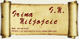 Irina Miljojčić vizit kartica